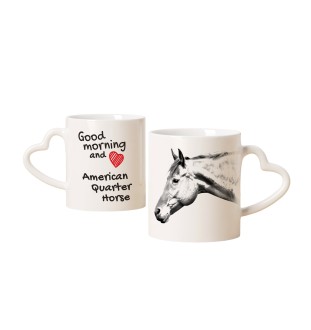 Amerikanisches Quarter Horse - Tasse mit Hund, entzückende Tasse mit herzförmigem Henkel, universelles Geschenk der Marke Art-Dog