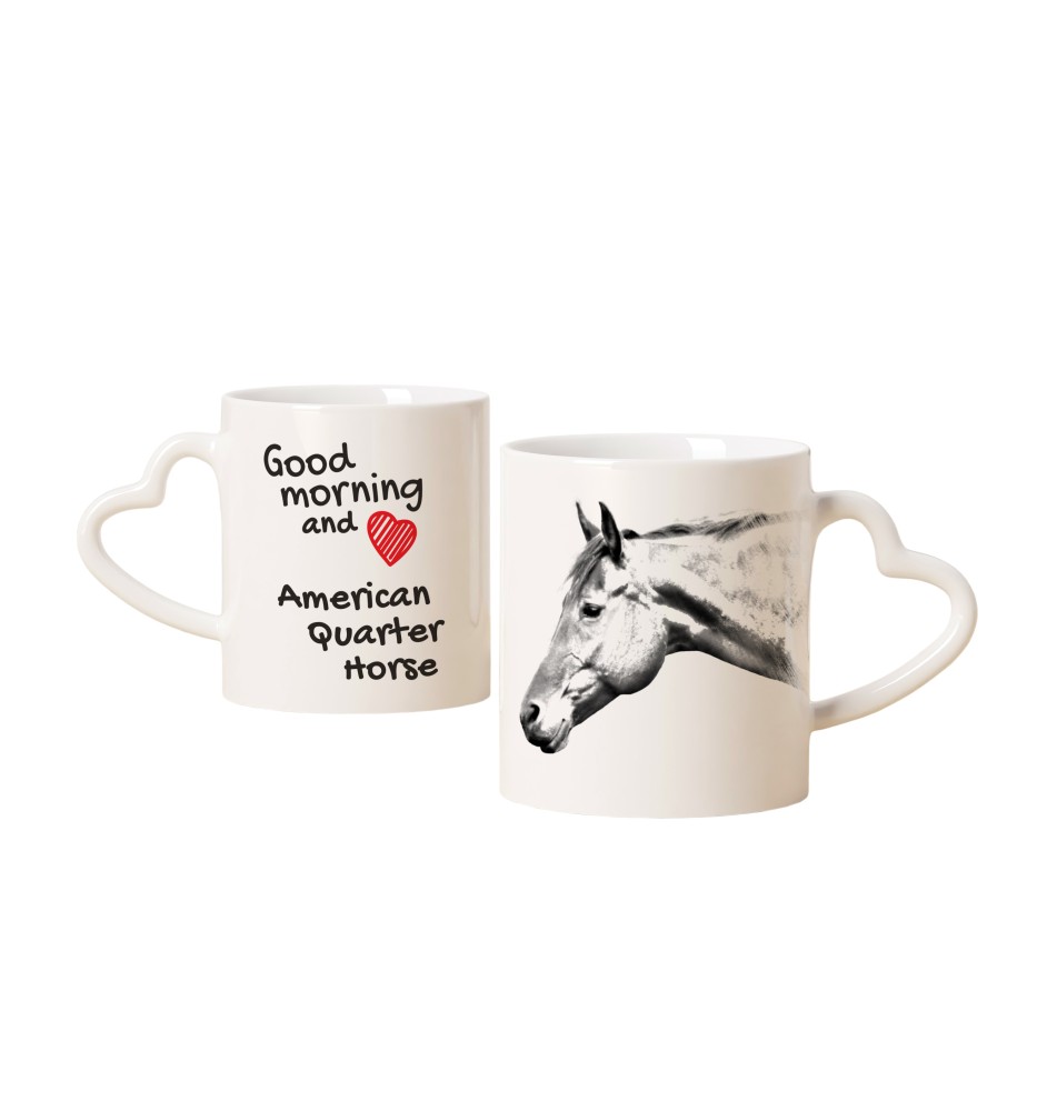 Quarter Horse américain - tasse avec chien, une tasse adorable avec une anse en forme de cœur, un cadeau universel de la marque Art-Dog