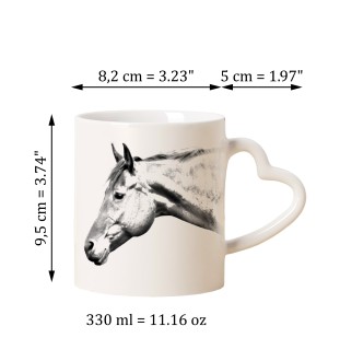Amerikanisches Quarter Horse - Tasse mit Hund, entzückende Tasse mit herzförmigem Henkel, universelles Geschenk der Marke Art-Dog