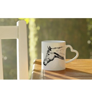 American Quarter Horse - cup with a dog, adorable cup with a heart-shaped handle, universal gift from the Art-Dog brand