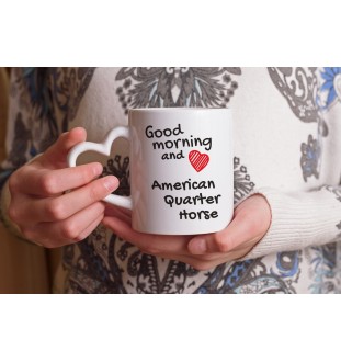 Quarter Horse américain - tasse avec chien, une tasse adorable avec une anse en forme de cœur, un cadeau universel de la marque Art-Dog