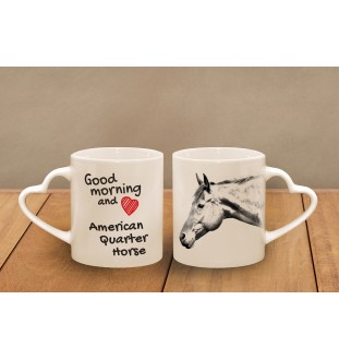Quarter Horse américain - tasse avec chien, une tasse adorable avec une anse en forme de cœur, un cadeau universel de la marque Art-Dog
