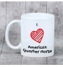 Quarter Horse américain - tasse avec un cheval, une tasse charmante avec une illustration, un cadeau avec votre photo de la marque Art-Dog