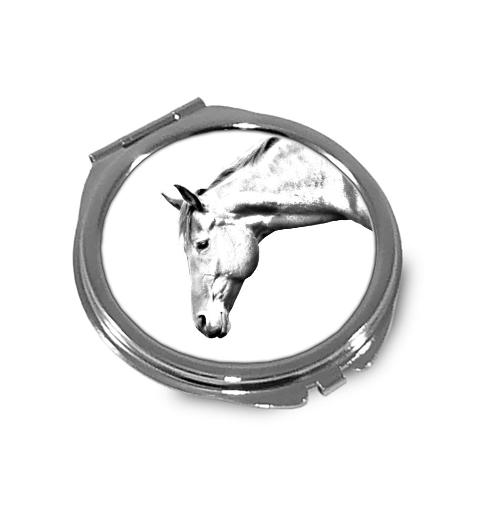 American Quarter Horse - pocket mirror with a horse, personalized mirror for a purse, compact mirror with Art-Dog brand print