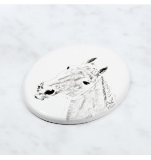 Orlow-Trotter - Gedenktafel mit einem Pferdefoto, Grabplatte mit Druck, personalisierte ovale Platte von Art-Dog.