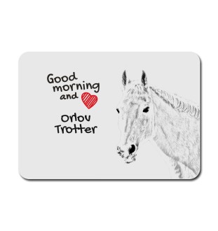 Trotteur Orlov - tapis de souris imprimé, tapis de souris personnalisé avec un cheval, un gadget unique pour un employé de bureau de la marque Art-Dog