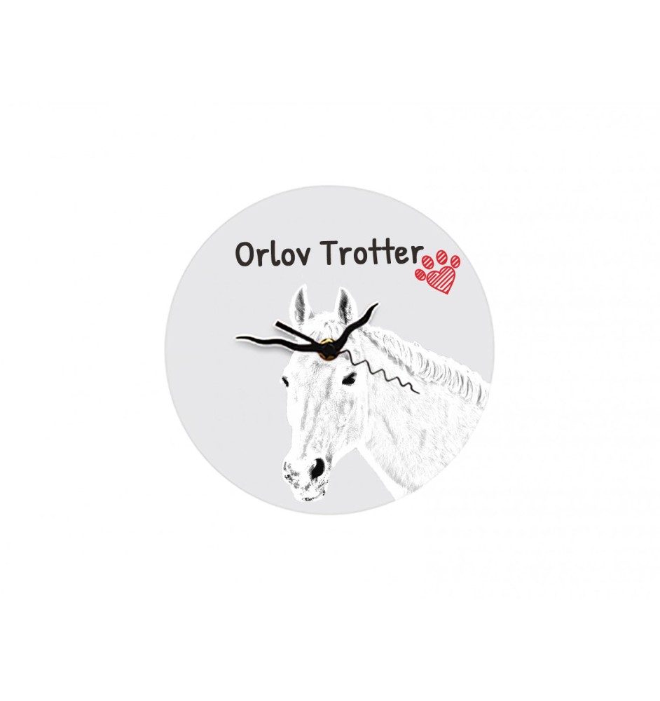 Orlow-Trotter - Wanduhr mit Pferd, Uhr mit Druck für das Regal, personalisierte Hausdekoration der Marke Art-Dog