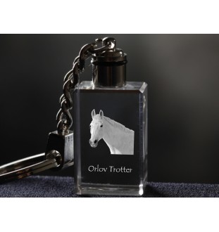 Orlov Trotter - Crystal pendant with photo of a horse, illuminated pendant, unique gift by Art-Dog brand