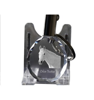 Orlov Trotter - pendant with a picture of a horse, crystal key ring in a gift box, unique gift by Art-Dog brand