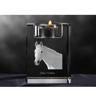 Kłusak orłowski świecznik kryształowy z koniem Art-Dog