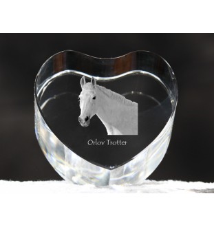Orlow-Trotter - Pferdefoto im Kristall, Kristallherz, einzigartiger Bilderrahmen der Marke Art-Dog