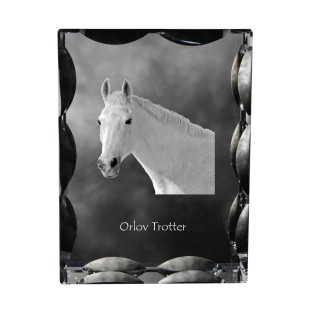 Orlow-Trotter - crystal with a picture of a horse, glass statuette with a picture, unique frame with a picture from Art-Dog brand