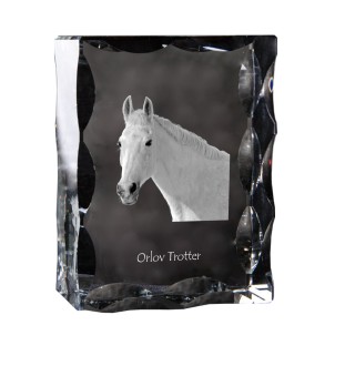 Orlow-Trotter - crystal with a picture of a horse, glass statuette with a picture, unique frame with a picture from Art-Dog brand