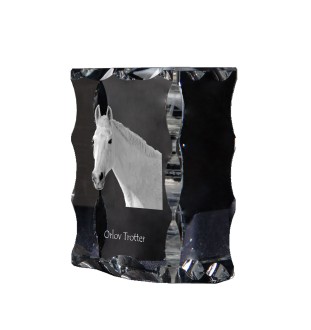 Orlow-Trotter - crystal with a picture of a horse, glass statuette with a picture, unique frame with a picture from Art-Dog brand