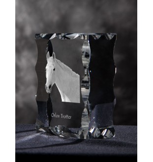 Orlow-Trotter - crystal with a picture of a horse, glass statuette with a picture, unique frame with a picture from Art-Dog brand