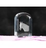 Orlov Trotter - crystal cube with a photo, photo of a horse in crystal, cubic paperweight from Art-Dog brand