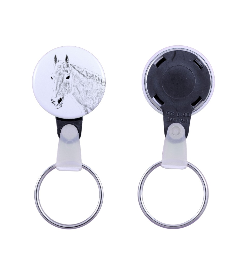 Trotteur Orlov - porte-clés unique avec une photo de cheval, produit fait à la main, accroche légère et pratique de la marque Art-Dog