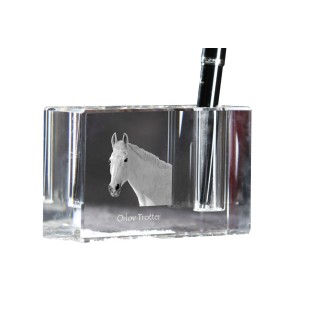 Orlov Trotter - Pen stand, crystal organiser with picture of a horse, unique desk decoration by Art-Dog brand