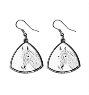 Orlow-Trotter - Pferdeohrringe, hängende Ohrringe mit einem Bild, personalisierter Schmuck mit dem Aufdruck der Marke Art-Dog