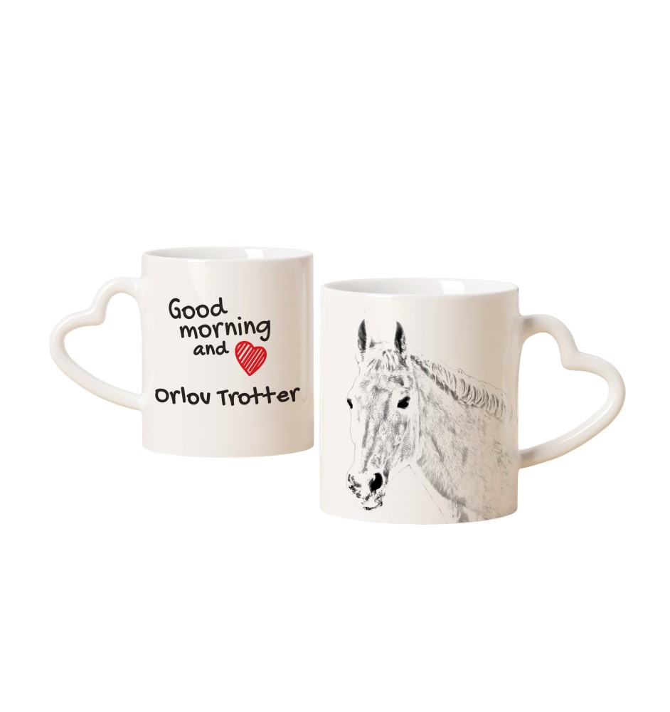 Trotteur Orlov - tasse avec chien, une tasse adorable avec une anse en forme de cœur, un cadeau universel de la marque Art-Dog