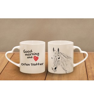 Trotteur Orlov - tasse avec chien, une tasse adorable avec une anse en forme de cœur, un cadeau universel de la marque Art-Dog