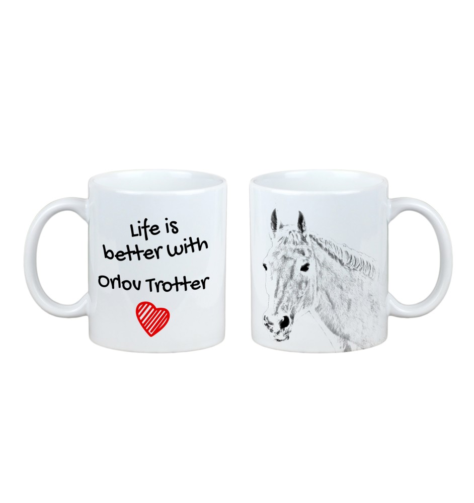 Trotteur Orlov - tasse avec un cheval, tasse avec une photo, cadeau personnalisé de la marque Art-Dog