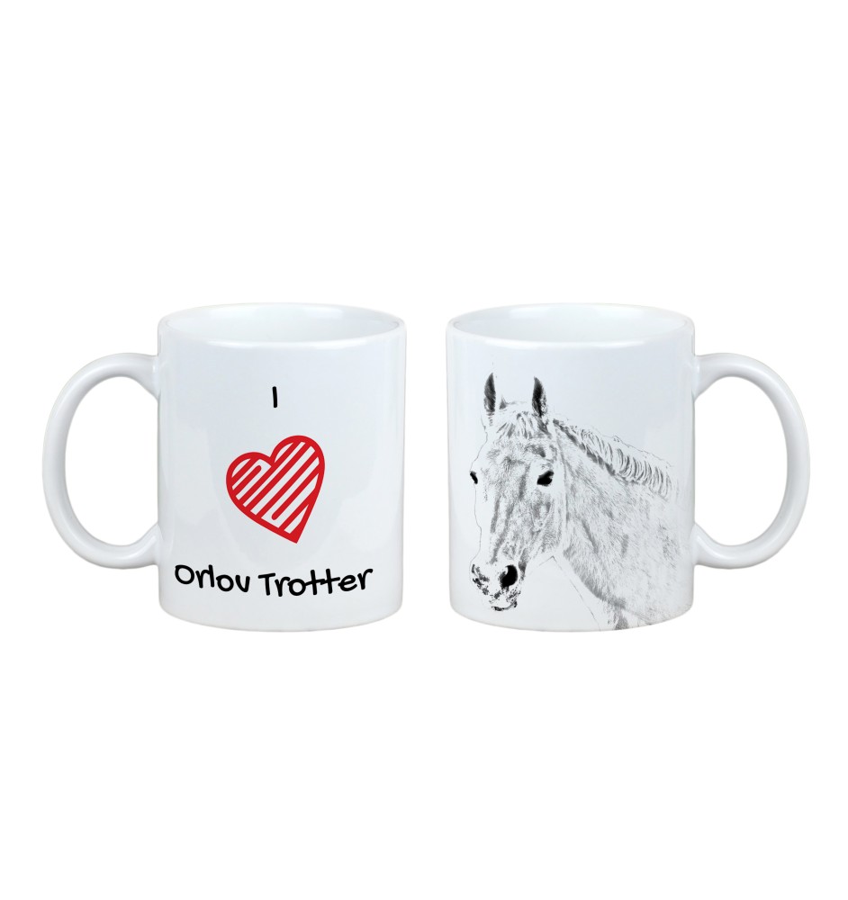 Trotteur Orlov - tasse avec un cheval, une tasse charmante avec une illustration, un cadeau avec votre photo de la marque Art-Dog