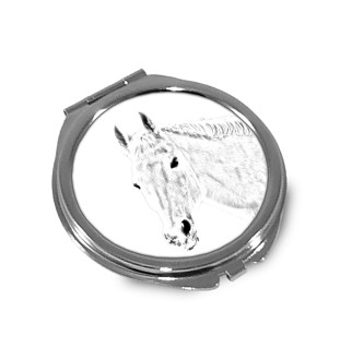 Trotteur Orlov - miroir de poche avec cheval, miroir personnalisé pour sac à main, miroir compact avec impression de la marque Art-Dog