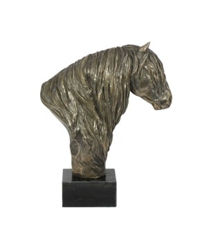 Fell-Pony-Tinker-Zigeuner-Irischer Cob - eine große Statue mit einem Pferd, ein Büste auf einem steinernen Sockel, ein prestigeträchtiger Preis im Wettbewerb der Marke Art-Dog