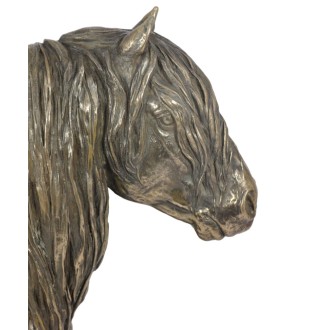 Fell-Pony-Tinker-Zigeuner-Irischer Cob - eine große Statue mit einem Pferd, ein Büste auf einem steinernen Sockel, ein prestigeträchtiger Preis im Wettbewerb der Marke Art-Dog