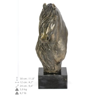 Fell pony-Tinker-Gypsy-Irish Cob - a large statuette with a horse, a bust on a stone base, a prestigious award in the Art-Dog brand competition.