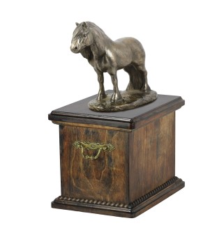 Fell Pony Stallion - urn for horse ashes, urn with a statuette, elegant urn with a horse from the Art-Dog brand