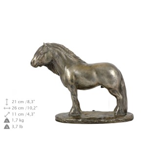 Fell Pony Stallion - urn for horse ashes, urn with a statuette, elegant urn with a horse from the Art-Dog brand