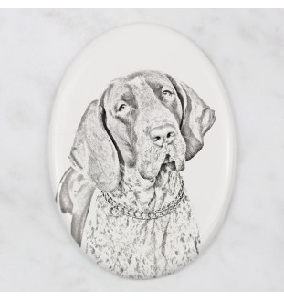 Italian Pointing Dog, Bracco Italiano, Italian Pointer - commemorative plaque with a photo of a dog, tombstone with a print, personalized oval plaque from the Art-Dog brand