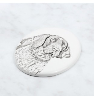 Italian Pointing Dog, Bracco Italiano, Italian Pointer - commemorative plaque with a photo of a dog, tombstone with a print, personalized oval plaque from the Art-Dog brand