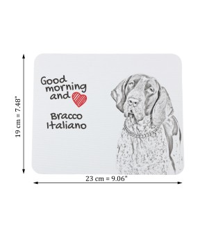Italienischer Vorstehhund, Bracco Italiano - Mauspad mit Druck, personalisiertes Mauspad mit Hund, einzigartiges Gadget für Büroangestellte von Art-Dog.