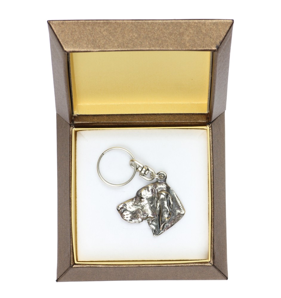 Vizsla, Braque hongrois à poil court - Pendentif argenté avec un chien dans une boîte décorative, décoration de sac à main, pendentif de sac à dos par la marque Art-Dog