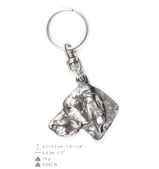 Vizsla, Braque hongrois à poil court - Pendentif argenté avec un chien dans une boîte décorative, décoration de sac à main, pendentif de sac à dos par la marque Art-Dog