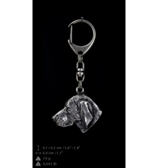 Vizsla, Hungarian Short-haired Pointer - Silver-plated key ring with a dog in a gift box, handbag decoration, backpack pendant by Art-Dog brand