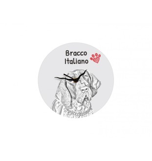 Italienischer Vorstehhund, Bracco Italiano - Wanduhr mit Hund, Regal Uhr mit Druck, personalisierte Hausdekoration von Art-Dog.