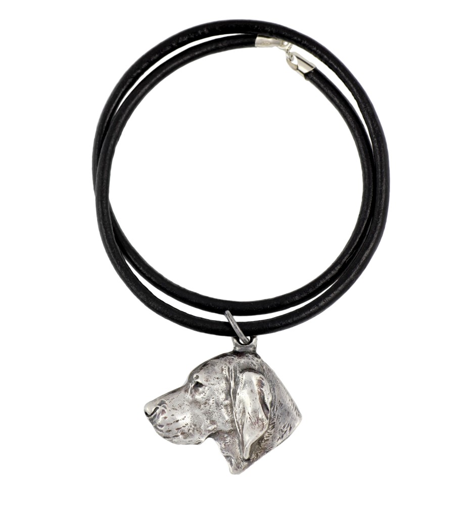 Vizsla, Braque hongrois à poil court - collier avec un chien, pendentif en plaqué argent pour les fans de chiens, bijoux uniques de la marque Art-Dog