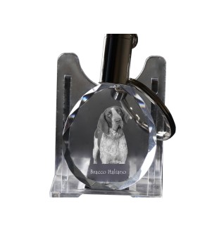 Braque italien - pendentif avec une photo de chien, porte-clés en cristal dans une boîte cadeau, un cadeau unique par Art-Dog