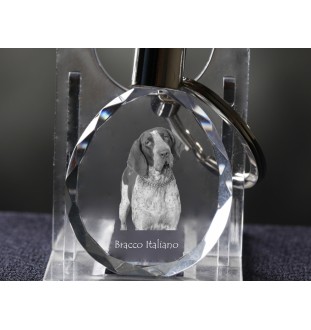 Braque italien - pendentif avec une photo de chien, porte-clés en cristal dans une boîte cadeau, un cadeau unique par Art-Dog
