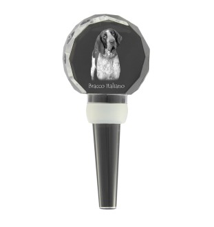 Italienischer Vorstehhund, Bracco Italiano - Kristallflaschenverschluss, einzigartiger Weinverschluss mit Foto, personalisiertes Geschenk für Sommelier der Marke Art-Dog