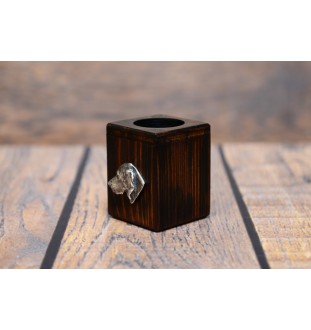 Vizsla, Braque hongrois à poil court - bougeoir en bois avec un chien, un souvenir unique après la perte d'un chien, une œuvre artisanale de la marque Art-Dog