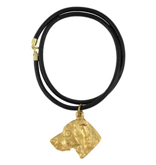 Vizsla, Hungarian Short-haired Pointer - keychain and necklace with a dog in a box, high-quality gold-plated product, Art-Dog brand