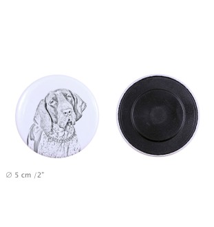 Italienischer Vorstehhund, Bracco Italiano Magnet mit einem Hundepfotenabdruck, außergewöhnlich leicht, starker Magnet, handgefertigtes Produkt der Marke Art-Dog