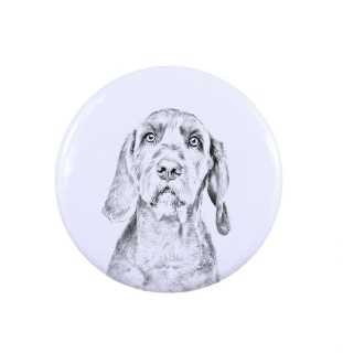 Vizsla, Kurzhaarige Ungarische Vorstehhund, Magyar Vizsla Kurzhaar - Anstecknadel mit Ihrem Hund, fügen Sie Ihr eigenes Foto hinzu, Marke Art-Dog