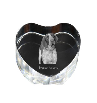 Wyżeł włoski krótkowłosy serce kryształowe z psem Art-Dog