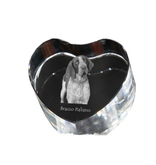 Wyżeł włoski krótkowłosy serce kryształowe z psem Art-Dog